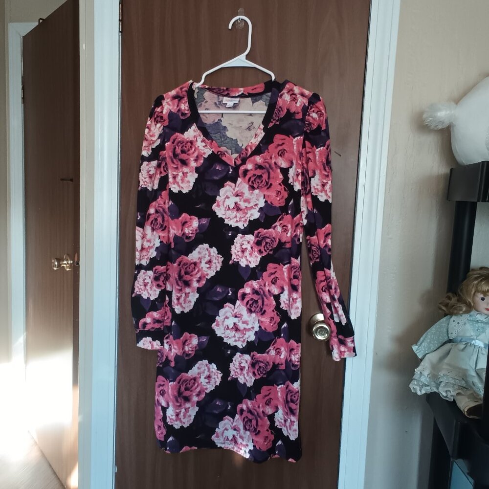 Lularoe Pink and purple dress long sleeves